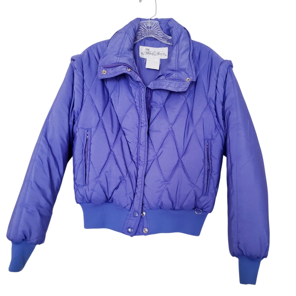 Vintage Black Bear Purple Winter Jacket